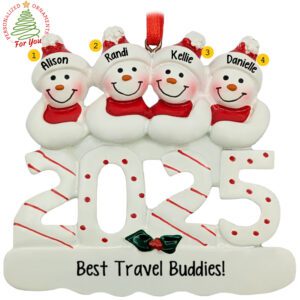 Personalized 4 Friends And Travel Buddies 2025 Keepsake Ornament