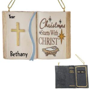 Christmas Starts With CHRIST 2-Sided Bible Personalized Ornament