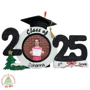 Class Of 2025 Middle School Grad Photo Frame And Easel Back Ornament
