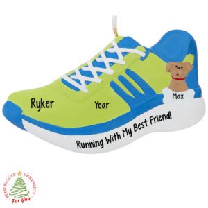 Personalized Running Shoe with Dog Ornament – “Running With My Best Friend!”