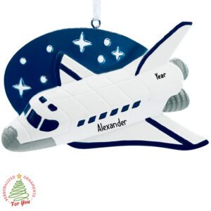 Personalized Spaceship In Outer Space Keepsake Ornament