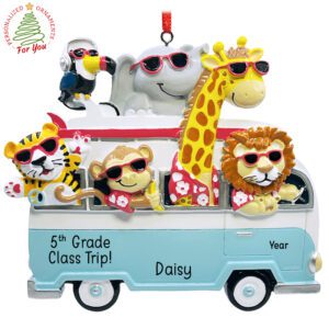Personalized Animal Van Zoo Class Trip Keepsake Ornament