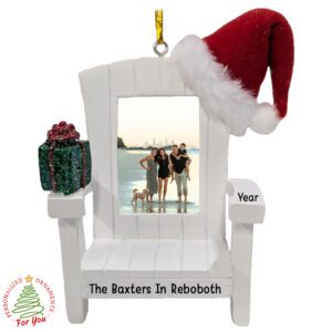 Family Beach Chair Photo Frame Fully Dimensional Vacation Ornament