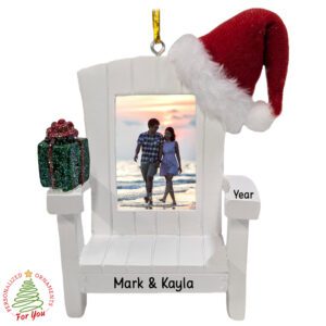 Personalized Adirondack Beach Chair Photo Frame Fully Dimensional Ornament