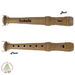 Personalized Wooden Recorder Fully Dimensional Keepsake Ornament