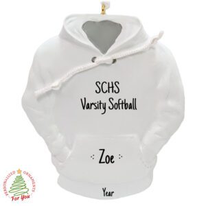 Personalized Sports Team White Hoodie Customized Ornament