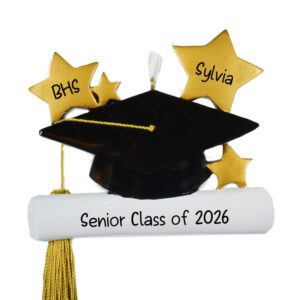 Class Of 2026 Personalized Cap And Real Tassel Ornament