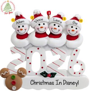 2026 Family Of Four THEME PARK Vacation Keepsake Ornament
