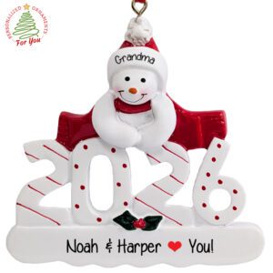 Grandparent Snowman 2026 Personalized Gift Ornament