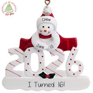 16th Birthday In 2026 Snowman Keepsake Gift Personalized Ornament