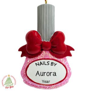 Personalized Gift For Nail Tech Or Glittered Polish Ornament
