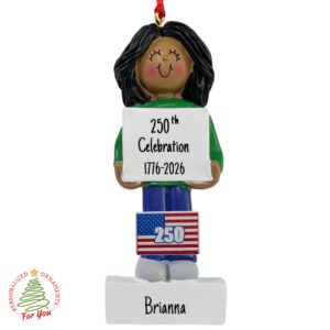 250th Anniversary Celebration Ornament African American Female FLAG