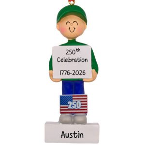 250th America Anniversary Celebration MALE Ornament FLAG