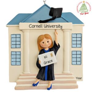 Personalized BLONDE Female College Graduate With Diploma Ornament