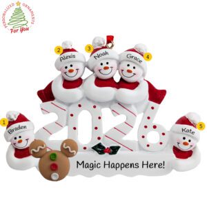 Personalized 2026 Family Of 5 Magical Vacation Keepsake Ornament