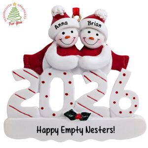 Personalized New Empty Nesters 2026 Snowmen Couple Ornament