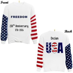 USA And FREEDOM 250th Anniversary 2-Sided Sweatshirt Ornament