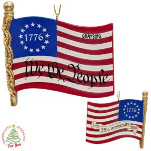 Personalized We The People American Flag 1776 Keepsake Ornament