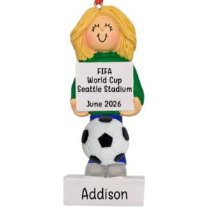 2026 International Soccer Tournament Keepsake Ornament Female BLONDE