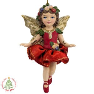 Personalized Sugar Frost Fairy Ballerina Fully Dimensional Ornament BRUNETTE