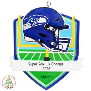 Personalized Seattle Seahawks Commemorative Super Bowl Ornament