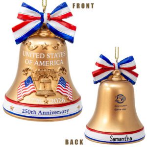 Personalized USA 250th Liberty Bell Christmas 3-D Ornament