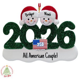Personalized 2026 All American Couple 250 Celebration Ornament