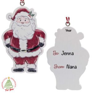Personalized Jolly SANTA Gift Tag Ornament