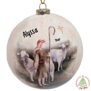 Personalized SHEPHERD With Staff Christmas Ball Ornament