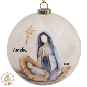 Personalized MARY And JESUS Nativity Scene Ball Ornament