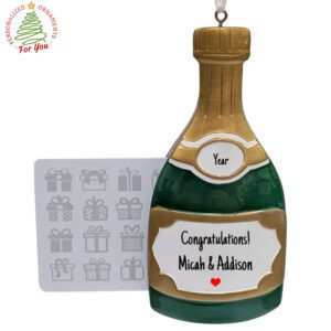Personalized Champagne Gift Card Holder Ornament For Couples