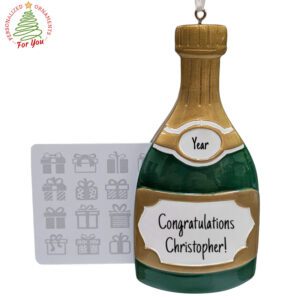 Personalized Champagne Gift Card Holder Congratulations Ornament