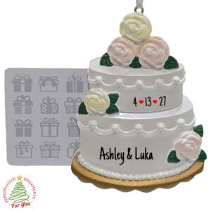 Personalized Wedding Cake Gift Card Holder And Ornament