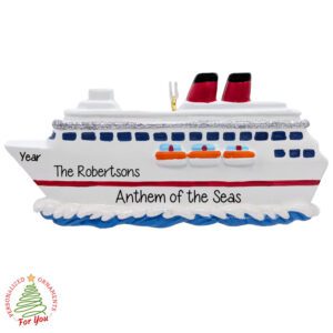 Personalized Cruise Ship Vacation Glittered Ornament
