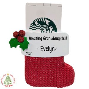Amazing Granddaughter Gift Card Holder STOCKING Personalized Ornament