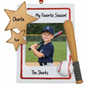 Baseball Player Photo Frame Personalized Ornament DIGITAL UPLOAD