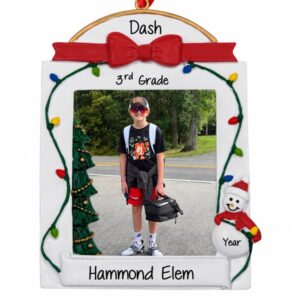 School Photo Frame Personalized Glittered Tabletop Ornament DIGITAL UPLOAD