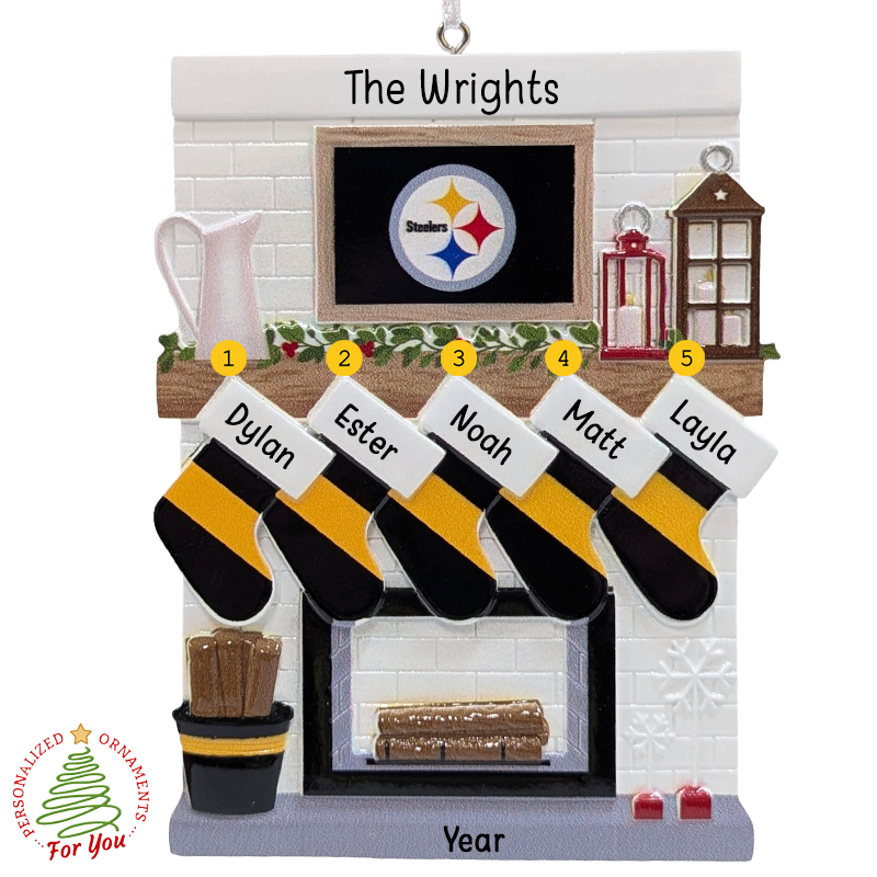 Your Password Should Include NFL PITTSBURGH STEELERS Family of Five Personalized Fireplace Ornament ...